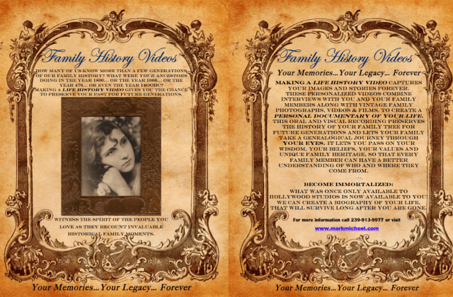 Life History Video brochure